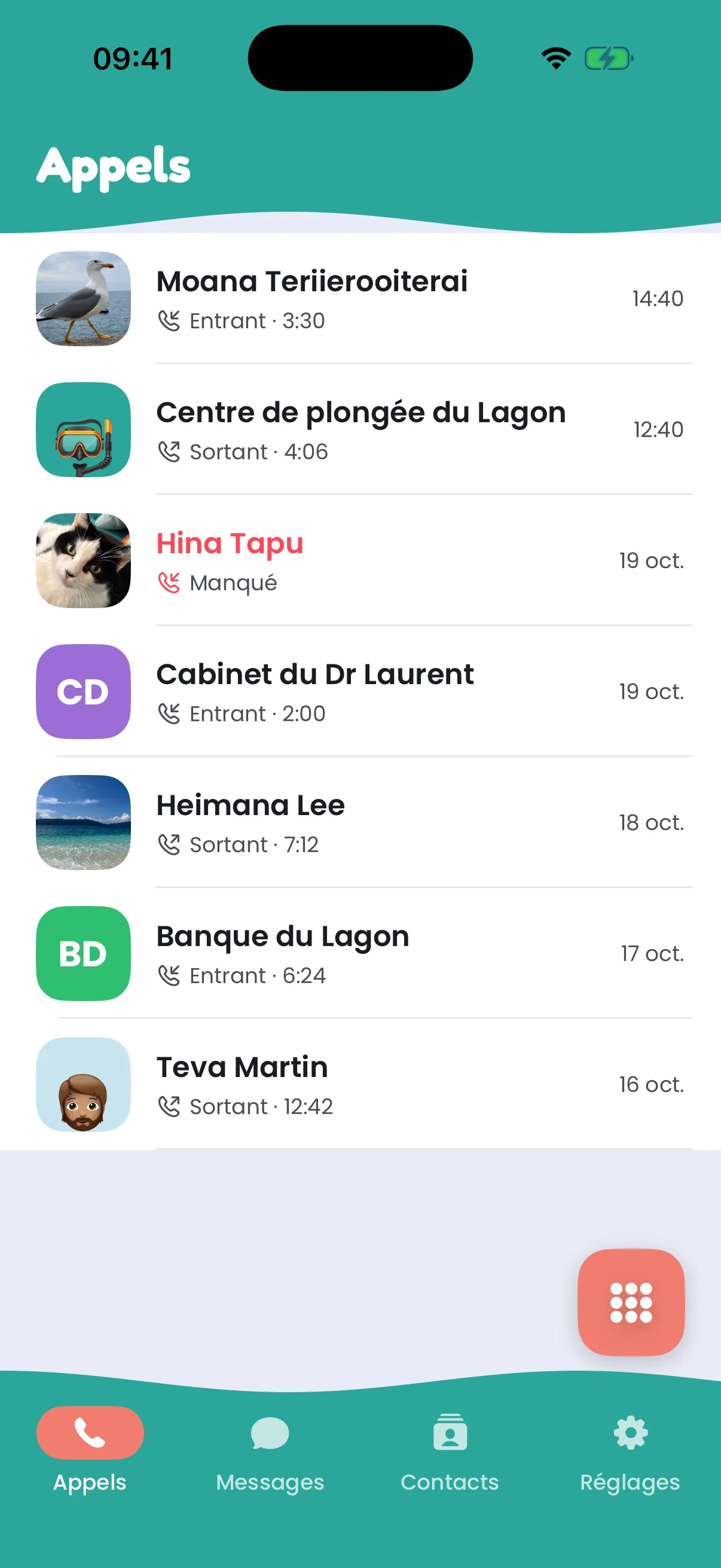 Vos appels
