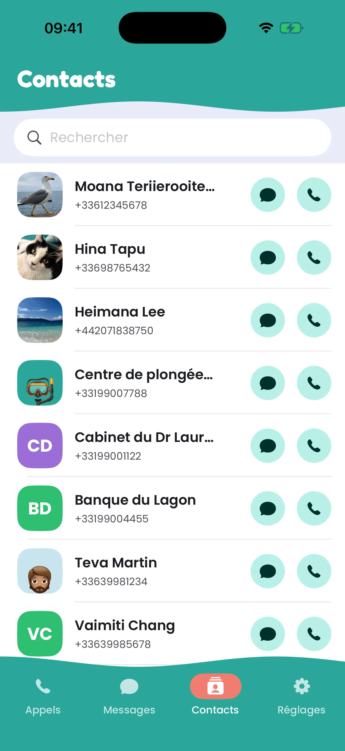 Vos contacts